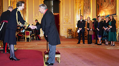 Professor Sir Steve West received a knighthood for services to education, health, and business at a ceremony held at Windsor Castle