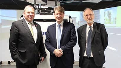 Chris Skidmore MP with Professor Steve West and Professor Chris Melhuish
