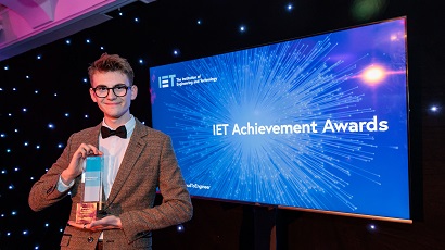 Jared Newnham at the IET Achievement Awards ceremony