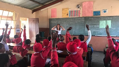 Schoolchildren taking part in a Project Zulu lesson