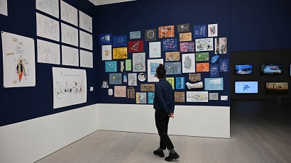 Artworks on display at the Saatchi gallery