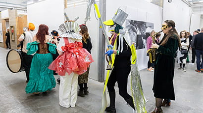 UWE Bristol students perform as part of the Open Studios exhibition at Spike Island in 2023 - photo credit Dan Weill Photography