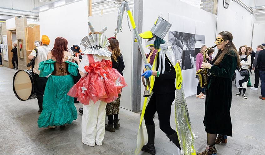UWE Bristol students perform as part of the Open Studios exhibition at Spike Island in 2023 - photo credit Dan Weill Photography