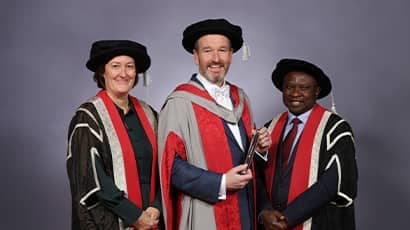 Professor Yvonne Beach, Dr Steve Taylor, and Professor Paul Olomolaiye.