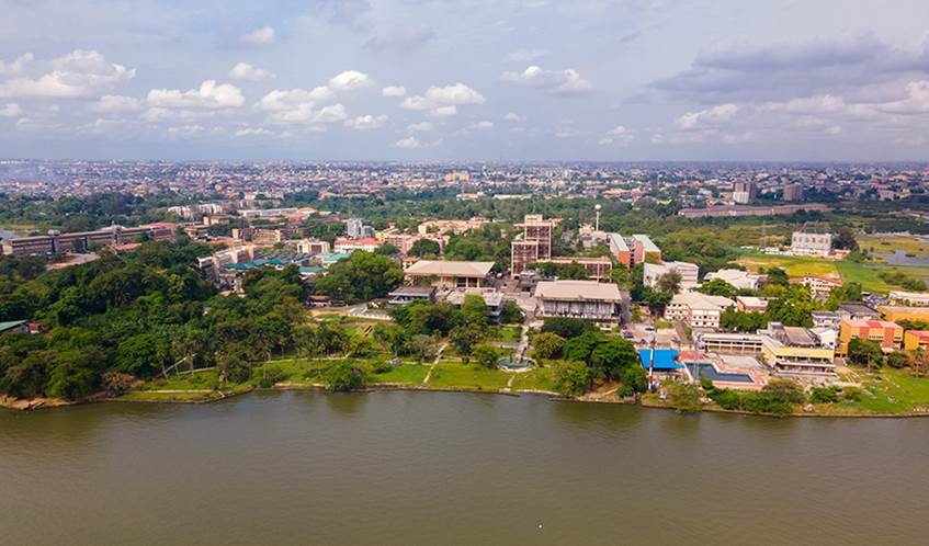 An aerial shot of the University of Lagos in Nigeria