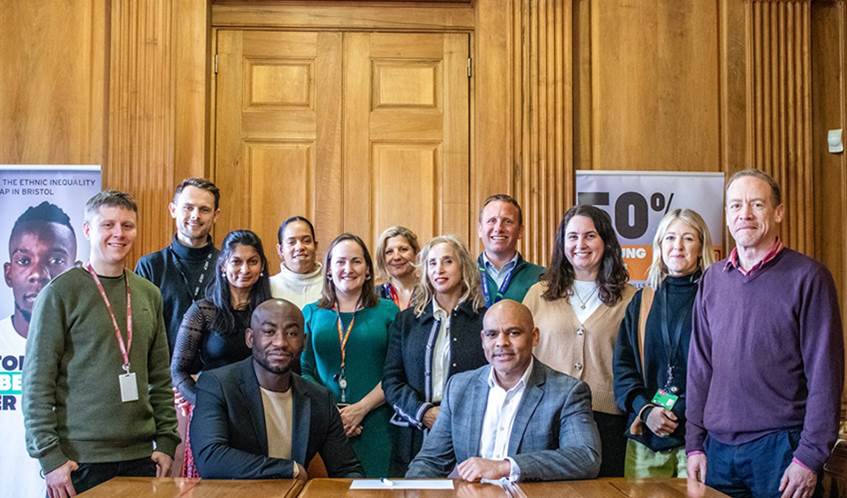 Representatives of nine regional institutions sign up to the new OurCity2030 partnership to combat inequality in Bristol