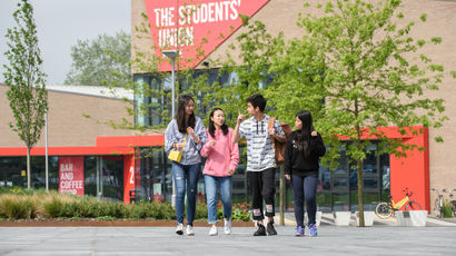 Students outside the student union