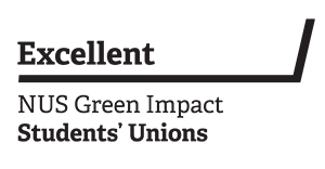 NUS Green Impact Students' Union 'Excellent' badge - black text over white background