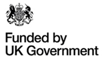 Logo saying Funded by UK Government with the UK coat of arms above