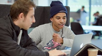 Students studying in the library