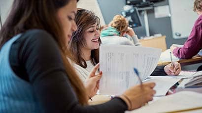 Two students studying
