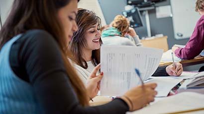 Two students studying