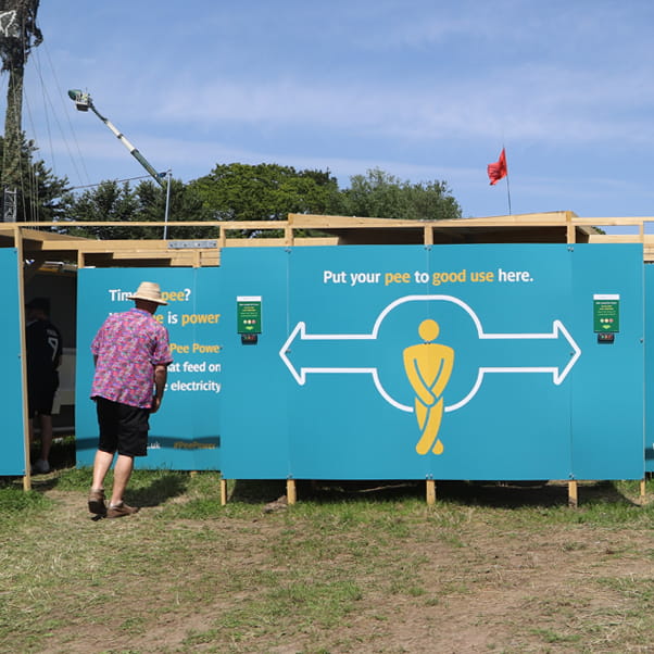 Pee power urinal at Glastonbury festival.