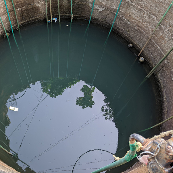 Water treatment in a well.