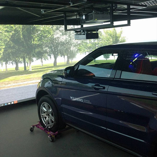 A driverless car in a dock.