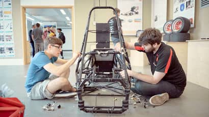 FET students work on a project