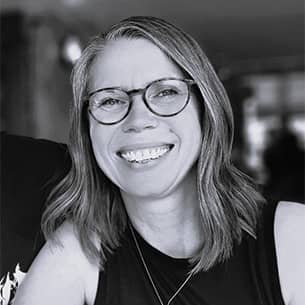 Black and white headshot of Kathy Rogers, Senior Lecturer in Supportive and Palliative Care.