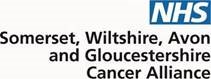 NHS logo and words spelling out NHS Somerset, Wiltshire, Avon and Gloucestershire Cancer Alliance