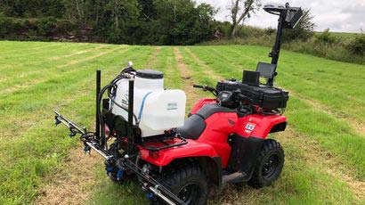 Adapted quad bike in a field