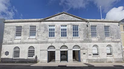 The exterior of Shire Hall in Bristol.