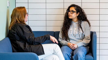 A mentee having a conversation with their mentor.