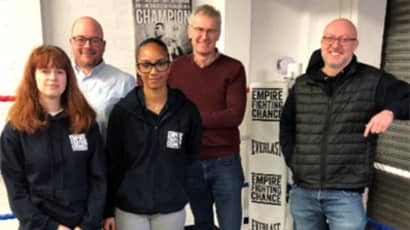 The Empire fighting chance team Michael Whelan, Craig Johnston, Myra Evans, Nick Addis, Kate Ferguson and Sarah Williams.