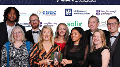 Group shot of the UWE Bristol winners of the 2022 Green Gown's Diversity, Equity and Inclusion Award.