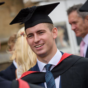 Student photographed at graduation.