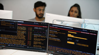 Students working in front of computers