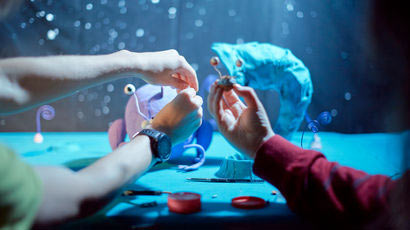 Animation students working on a scene.