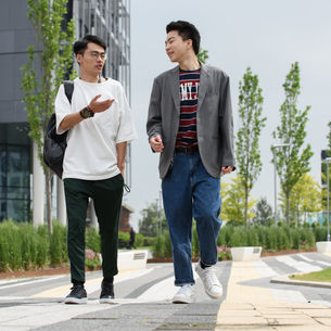 Students walking on Frenchay Campus.