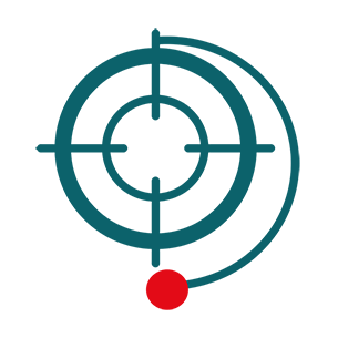 A dark green illustration of a target.