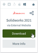 Solidworks app in AppsAnywhere with the Launch button highlighted