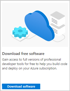 An image of the 'Download software' button, from the 'Welcome to the Azure Education Hub!' window.