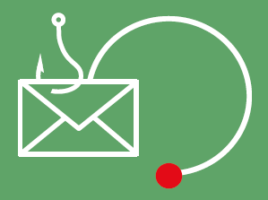An email with a fishing hook through it