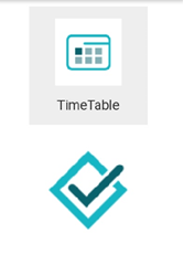 Timetable and teaching icons in MyAttendence app