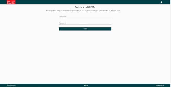 Screenshot of login screen for MyEngagement