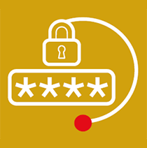 An image of an asterisk password with a locked padlock