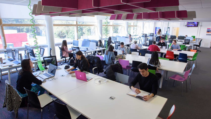 Main working space in Bower Ashton Library.