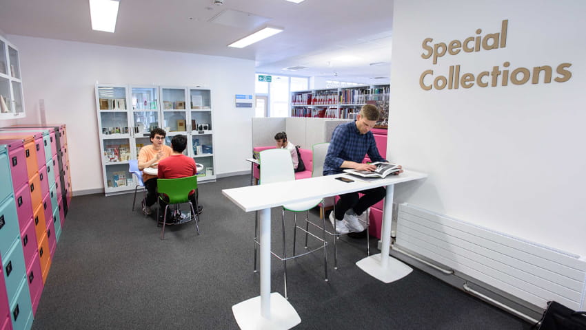 Special Collections area in Bower Ashton Library.