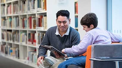 Students working in Bower Ashton Library