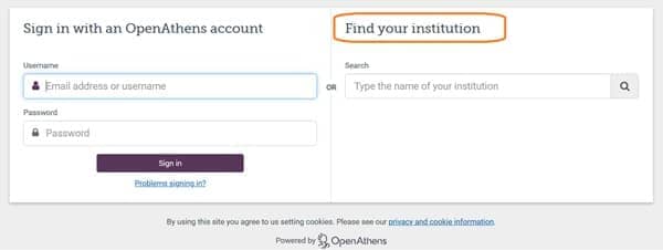 OpenAthens log in