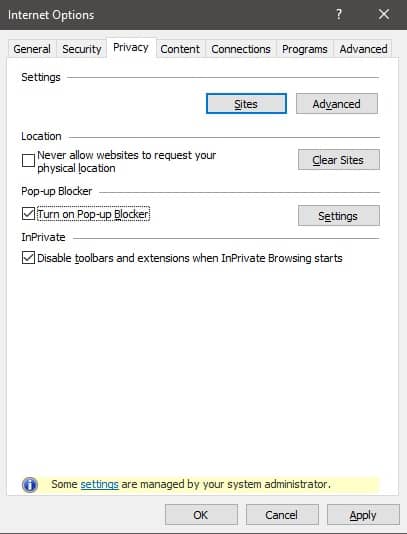 Add a site to the exceptions list.
