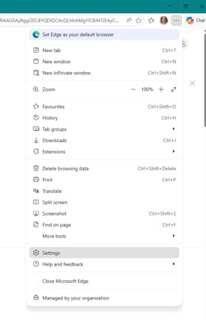 Select settings