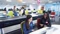 Students working in the Hive and Project Room, Frenchay Campus