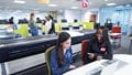 Students working in the Hive and Project Room, Frenchay Campus