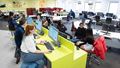 Students working in the Hive and Project Room, Frenchay Campus