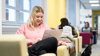 Student working on laptop