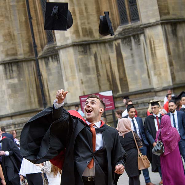 Overjoyed graduating student