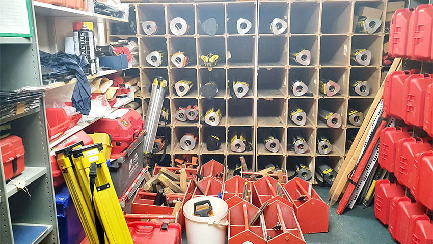 An equipment storage